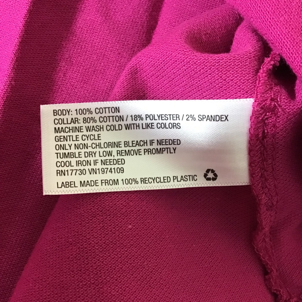 Wild Fable Womens Magenta Pink‎ Cropped Polo Shirt Short Sleeve Cotton Large NWT - Picture 4 of 4